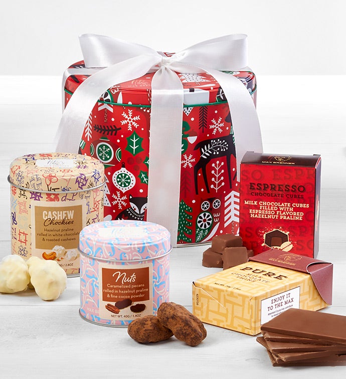 Max Brenner Happy Holidays Small Gift Tin